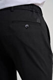 Siyah Kendinden Desenli Yan Cep Slim Fit Jogger Pantolon 1003250161