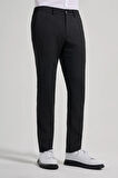Siyah Kendinden Desenli Yan Cep Slim Fit Jogger Pantolon 1003250161