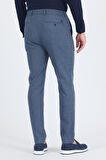 Lacivert Kendinden Desenli Yan Cep Slim Fit Jogger Pantolon 1003250161