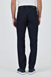 Koyu Lacivert Gabardin Yan Cep Düz Paça Casual Comfort Fit Pamuklu Chino Pantolon 1003250211