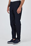 Koyu Lacivert Gabardin Yan Cep Düz Paça Casual Comfort Fit Pamuklu Chino Pantolon 1003250211