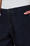 Koyu Lacivert Gabardin Yan Cep Düz Paça Casual Comfort Fit Pamuklu Chino Pantolon 1003250211