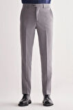 Gri Yan Cep Açık Paça Kendinden Desenli Slim Fit Esnek Pantolon 1003255151
