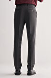 Koyu Antrasit Yan Cep Açık Paça Kendinden Desenli Slim Fit  Pantolon 1003255152