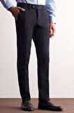 Lacivert Yan Cep Açık Paça Esnek Slim Fit Classic Casual Pantolon 1003255153