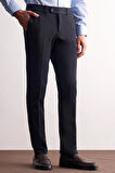 Lacivert Yan Cep Açık Paça Esnek Slim Fit Classic Casual Pantolon 1003255153