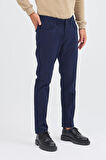 Koyu Lacivert 5 Cep  Düz Paça Pamuklu Slim Fit 5 Cep Casual Pantolon 1003255154