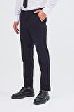 Siyah Yan Cep Düz Paça Pamuklu Slim Fit Chino Casual Pantolon 1003255155