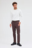 Sütlü Kahverengi Yan Cep Düz Paça Pamuklu Slim Fit Chino Casual Pantolon 1003255155