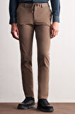 Koyu Vizon Yan Cep Düz Paça  Slim Fit Chino Casual Pantolon 1003255158