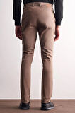 Kahverengi Yan Cep Düz Paça Pamuklu Slim Fit Chino Casual Pantolon 1003255164