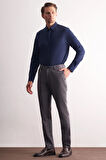 Antrasit Yan Cep Düz Paça Pamuklu Comfort Fit Chino Casual Pantolon 1003255166