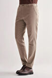 Koyu Bej Yan Cep Düz Paça Pamuklu Comfort Fit Chino Casual Pantolon 1003255166
