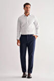 Lacivert Yan Cep Düz Paça Pamuklu Comfort Fit Chino Casual Pantolon 1003255167