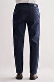 Lacivert Yan Cep Düz Paça Pamuklu Comfort Fit Chino Casual Pantolon 1003255167