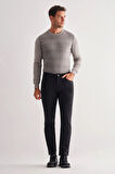 Siyah Casual Slim Fit 5 cep Düz paça Pantolon 1003255320