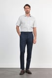 Lacivert Yan Cep Açık Paça Bez Ayağı Slim Fit Esnek Pantolon 1003260162