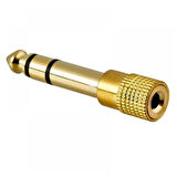 ST-33568 6.3Mm-3.5Mm Erkek Dişi Metal Altın Kulaklık Stereo Jack Ses Çevirici Adaptör