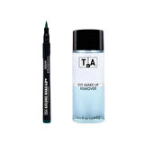 Tca Studio Make-Up Göz Makyaj Temizleyici 150 ml - Likit Eyeliner (1004 Green) Göz Kalemi Hediyeli