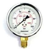Pakkens 0-100 Bar 100 mm Alttan Bağlantılı Gliserinli Manometre G 1/2 inç