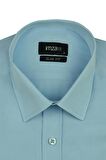 Uzun Kol Sert Yaka  Slim Fit Dar Kesim Basic Gömlek 1004195057 Saks