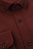Kısalabilir Kol  Biyeli %100 Pamuk Slim Fit Dar Kesim Casual Gömlek 1004220185 Bordo