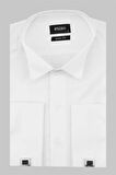 Beyaz Uzun Kol Ata Yaka  Slim Fit Dar Kesim Basic Gömlek 1004225060
