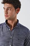 Kısalabilir Kollu Gabardin Cepsiz %100 Pamuk Casual Slim Fit Dar Kesim Gömlek 1004230180 Koyu Lacivert