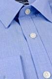 Mavi Uzun Kollu Filafil  Sert Yaka Cepsiz  Pamuklu Basic Slim Fit Dar Kesim Gömlek 1004240008