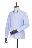 Mavi Uzun Kollu Filafil  Sert Yaka Cepsiz  Pamuklu Basic Slim Fit Dar Kesim Gömlek 1004240008