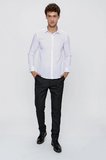 Beyaz Uzun Kol Düz Bez Ayağı 041 Sert Yaka Basic Slim Fit Gömlek 1004245057