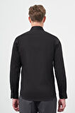 Siyah Uzun Kol Düz Bez Ayağı 032 Sert Yaka Classic Slim Fit Gömlek 1004245324