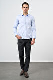 Mavi Uzun Kol Düz Bez Ayağı 032 Sert Yaka Classic Slim Fit Gömlek 1004245324