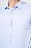 Mavi Uzun Kol Düz Bez Ayağı 032 Sert Yaka Classic Slim Fit Gömlek 1004245324