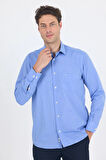 Mavi Uzun Kol Pamuklu Basic Comfort Fit Gömlek 1004250002