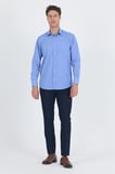 Mavi Uzun Kol Pamuklu Basic Comfort Fit Gömlek 1004250002