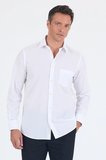 Beyaz Uzun Kol Pamuklu Basic Comfort Fit Gömlek 1004250002