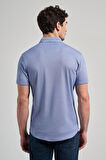 Saks Uzun Kol Düz Örme Düğmeli Yaka Cepsiz Pamuklu Classic Slim Fit Gömlek 1004250152_305