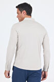 Taş Rengi Uzun Kol Düz Örme Polo Yaka Cepsiz Esnek Classic Slim Fit Gömlek 1004250153_610
