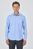Uzun Kol Düz Bez Ayağı Sert Yaka Cepsiz Pamuklu Classic Slim Fit Gömlek 1004250160