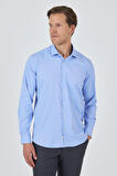 Uzun Kol Düz Bez Ayağı Sert Yaka Cepsiz Pamuklu Classic Slim Fit Gömlek 1004250160
