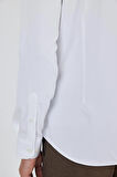 Uzun Kol Düz Bez Ayağı Sert Yaka Cepsiz Pamuklu Classic Slim Fit Gömlek 1004250160