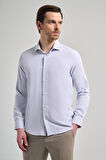 Uzun Kol Desenli Armürlü İtalyan Yaka Cepsiz Pamuklu Classic Slim Fit Gömlek 1004250161