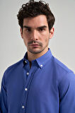 Uzun Kol Düz Oxford Düğmeli Yaka Cepsiz Pamuklu Classic Slim Fit Gömlek 1004250168