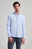 Uzun Kol Düz Oxford Düğmeli Yaka Cepsiz Pamuklu Classic Slim Fit Gömlek 1004250168