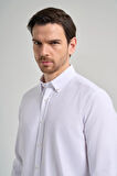 Uzun Kol Düz Oxford Düğmeli Yaka Cepsiz Pamuklu Classic Slim Fit Gömlek 1004250168