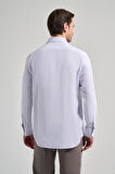 Uzun Kol Çizgili Desen Bez Ayağı Sert Yaka cepli Pamuklu Classic Comfort Fit Gömlek 1004250172