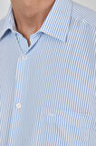 Uzun Kol Çizgili Desen Bez Ayağı Sert Yaka cepli Pamuklu Classic Comfort Fit Gömlek 1004250179