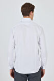Uzun Kol Desenli Armürlü Sert Yaka Cepsiz Pamuklu Classic Slim Fit Gömlek 1004250185