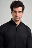 Uzun Kol Desenli Armürlü Düğmeli Yaka Cepsiz Pamuklu Casual Slim Fit Gömlek 1004250206